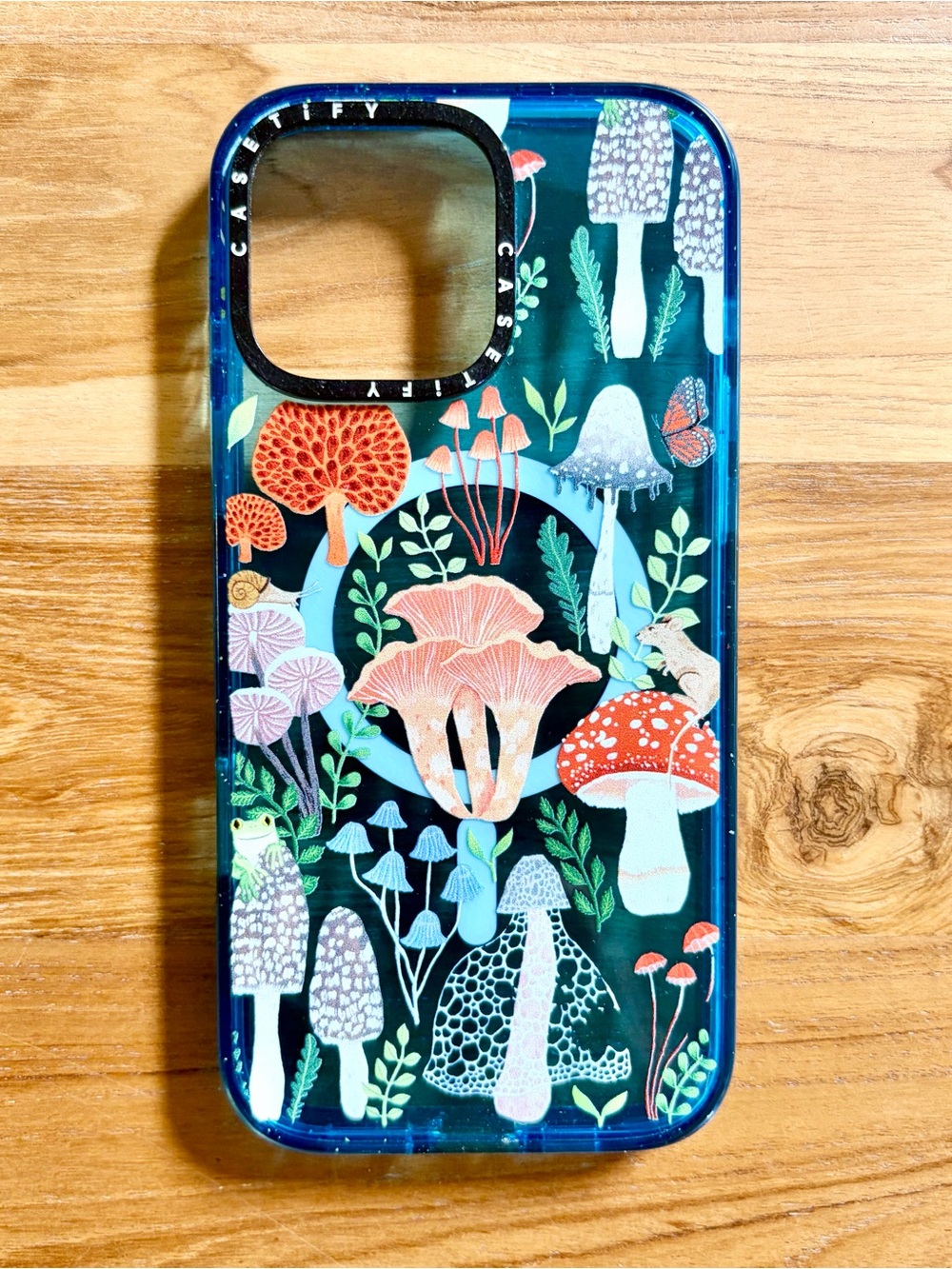 [iPhone 16 Pro Max] Casetify Blue Floral Mushroom by Papio Press Case (Sky Blue)